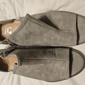 Grey Open Toe Ankle Booties